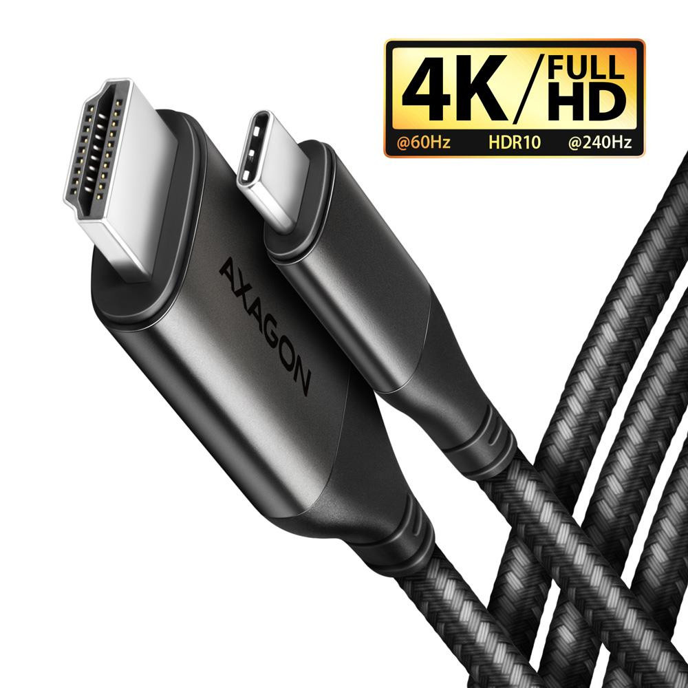 Axagon RVC-HI2MC videokaabliadapter 1,8 m USB tüüp-C HDMI Must