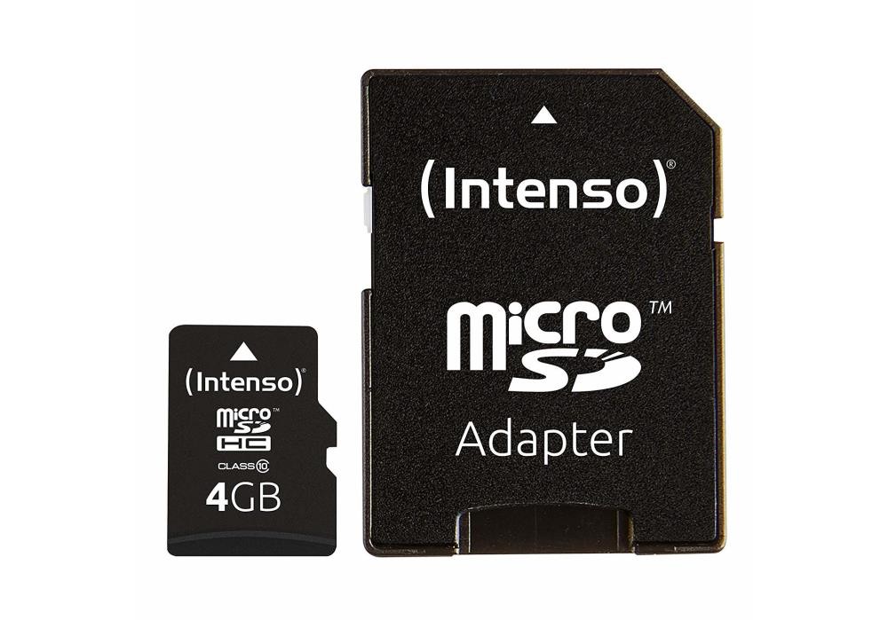 Intenso Micro SDHC 4GB C10 koos adapteriga 3413450