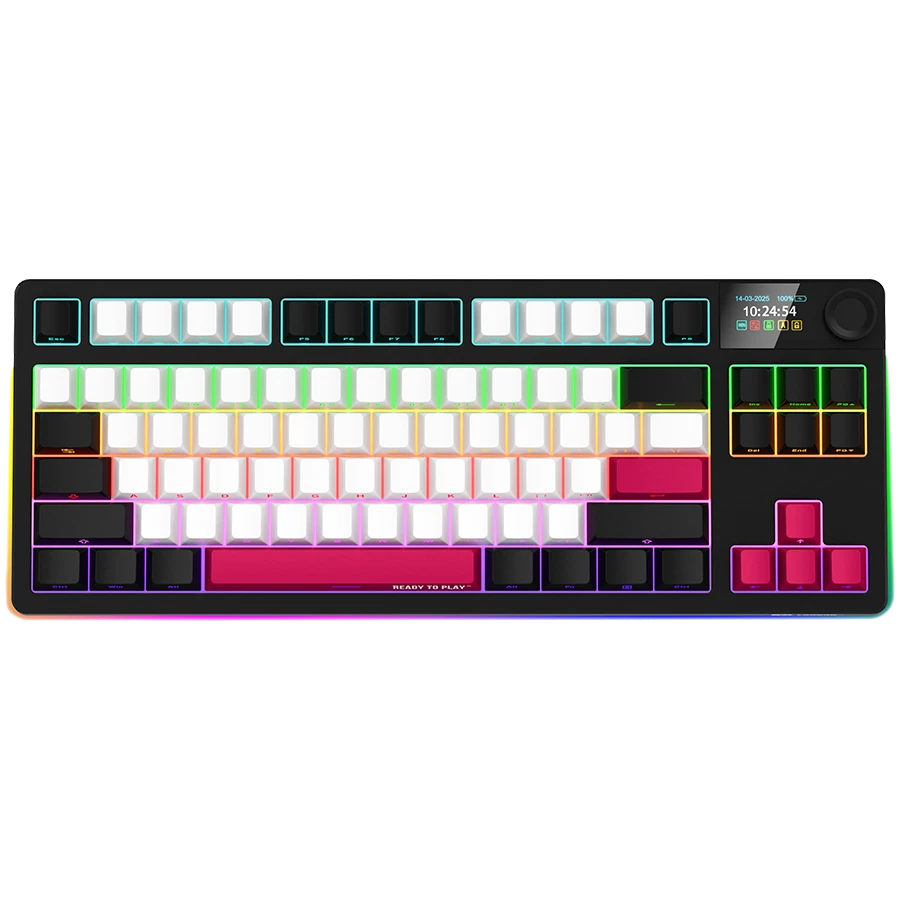 LORGAR KBP70TKLW, Wireless TKL Mechanical Gaming Keyboard Pro, Black/red, EN layout