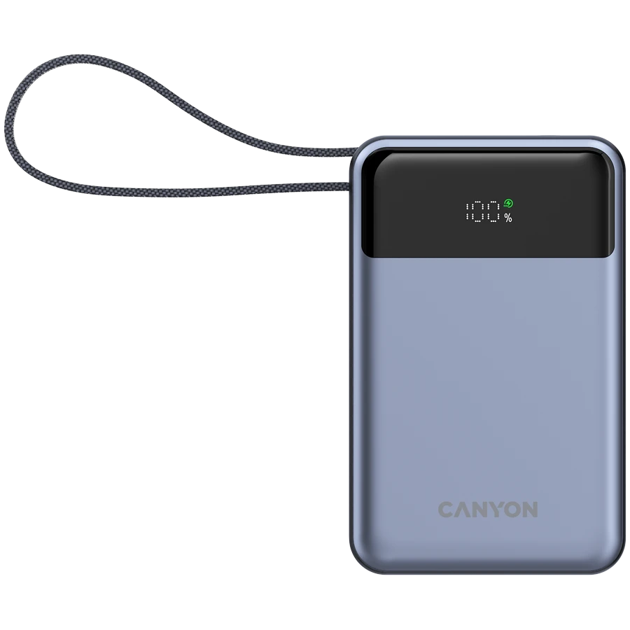 CANYON power bank OnPower 600 built-in cable 20000 mAh PD65W Dark Grey