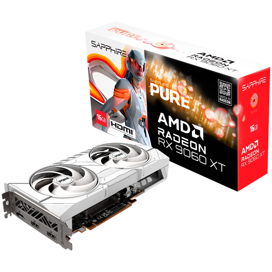 SAPPHIRE PURE AMD RADEON RX 9060 XT GAMING OC 16GB DUAL HDMI / DP