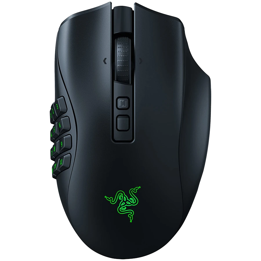 Razer Naga V2 Pro, Wireless Gaming Mouse, True 30000 dpi, Focus Pro 30K Optical Sensor, Gen-3 Optical Mouse Switches, 10/14/20 programmable buttons, Razer Speedflex Cable USB Type C, 90-million Clicks
