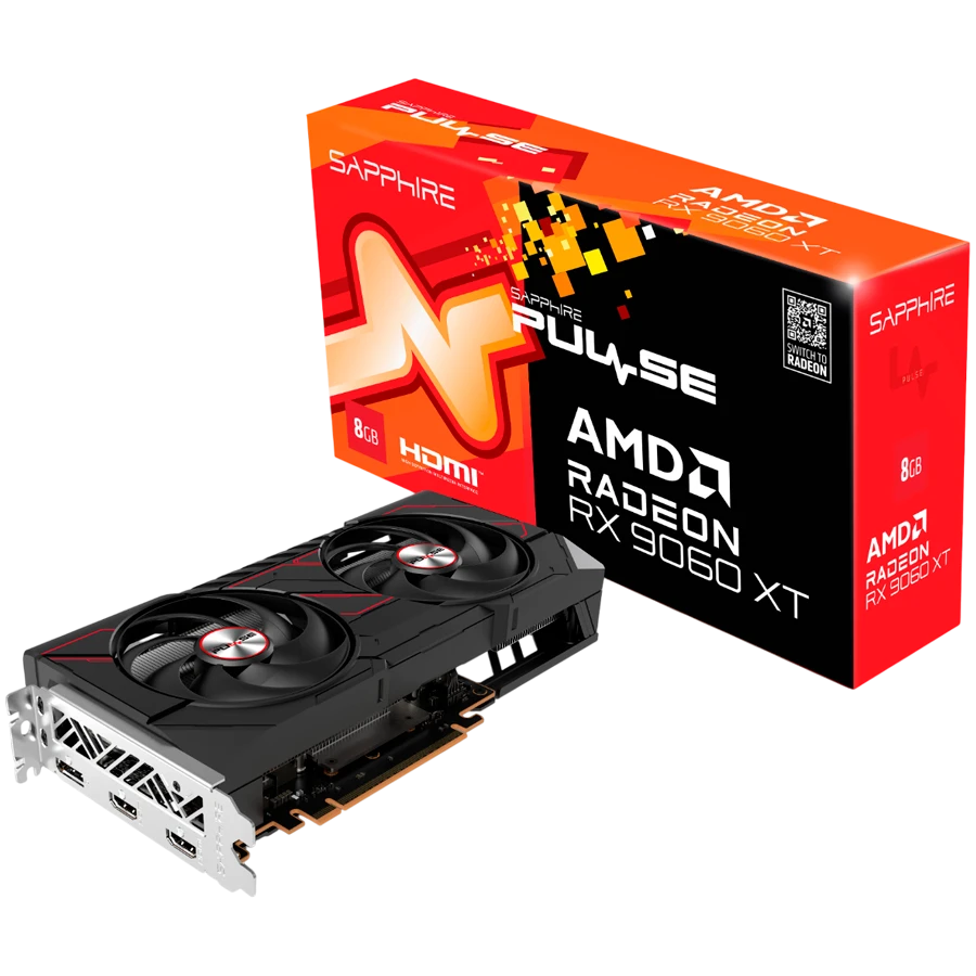 SAPPHIRE PULSE AMD RADEON RX 9060 XT GAMING OC 8GB DUAL HDMI / DP