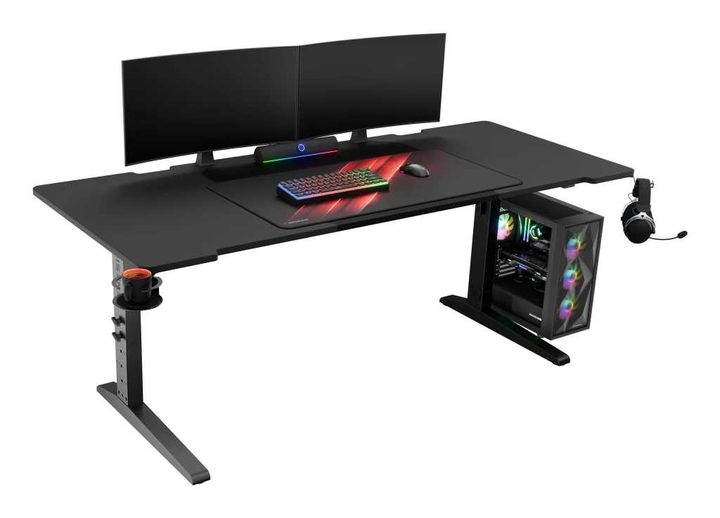 Genesis | Modular Gaming Desk | Holm 180 RGB | Anthracite Black