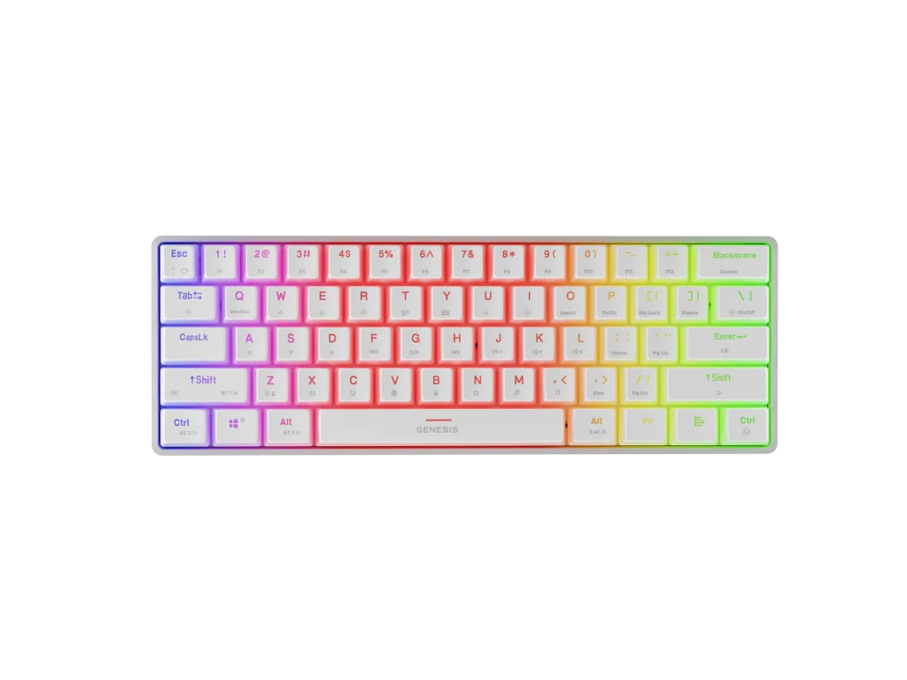 Genesis THOR 660 G2 | Gaming keyboard | Wireless/Wired | US | White | 2.4 GHz, Bluetooth, USB | Linear