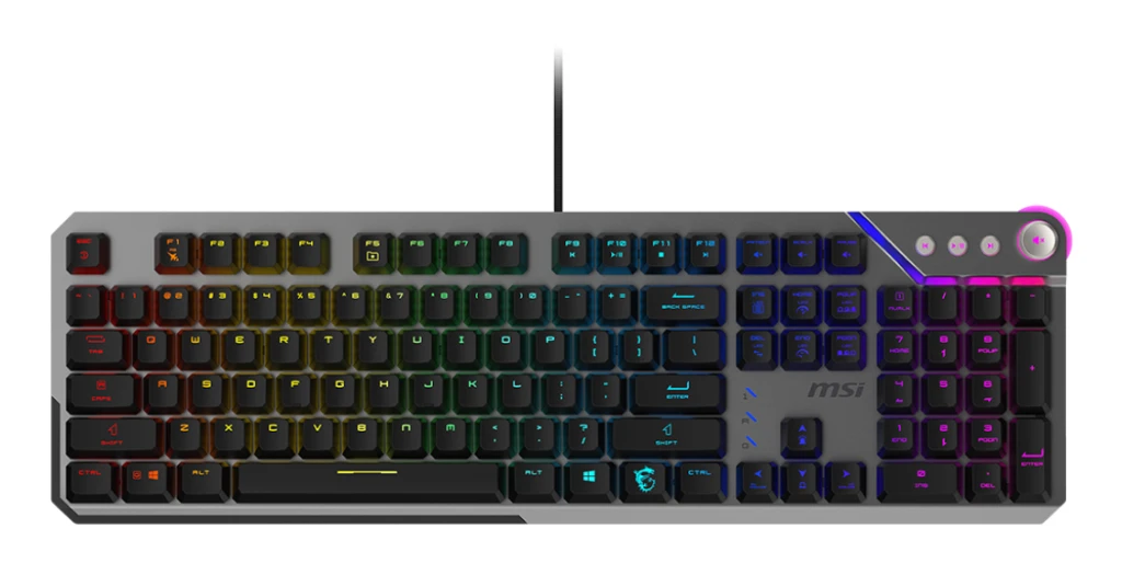 MSI STRIKE 600 SILENT US | Gaming Keyboard | Wired | US | USB 2.0 | KAILH Midnight PRO Silent Tactile