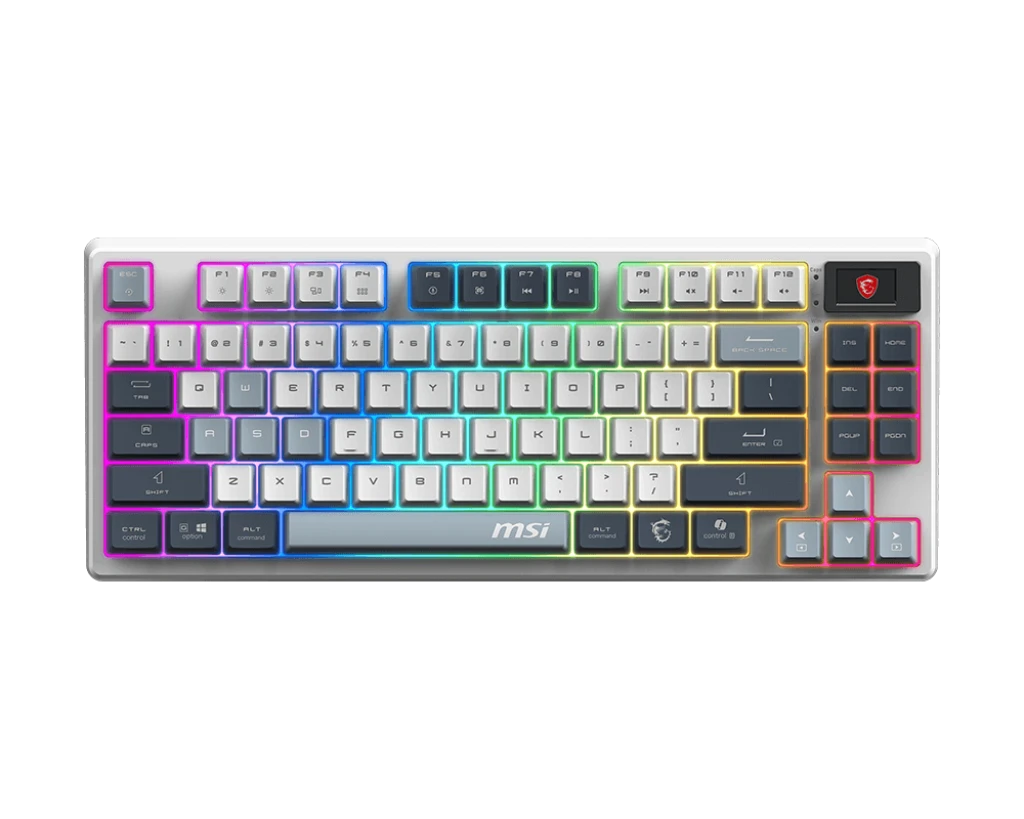 MSI FORGE GK600 TKL WIRELESS SKY | Gaming Keyboard | Wireless | US | Bluetooth | 2.4 GHz, Bluetooth, USB 2.0 | Mechanical Linear