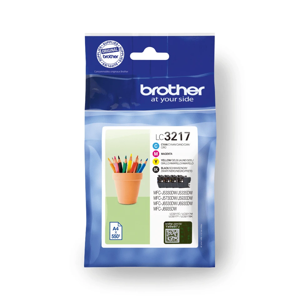 Brother LC3217VAL tindikassett 4 tk Originaal Must, Tsüaan, Magenta, Kollane