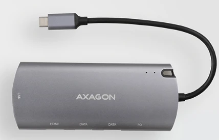 Axagon HMC-6M2 sülearvuti dokk ja pordireplikaator Juhtmega ühendatud USB 3.2 Gen 1 (3.1 Gen 1) Type-C Alumiinium