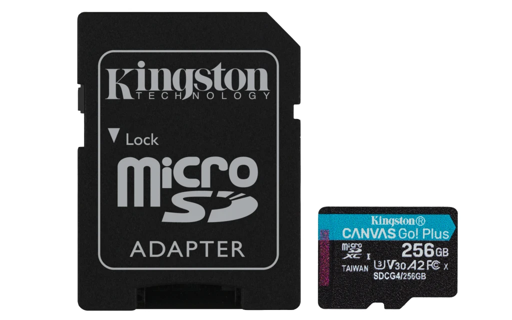 Kingston | Canvas Go! Plus | 256 GB | microSD | Flash memory class Class 10, UHS-I, U3, V30, A2
