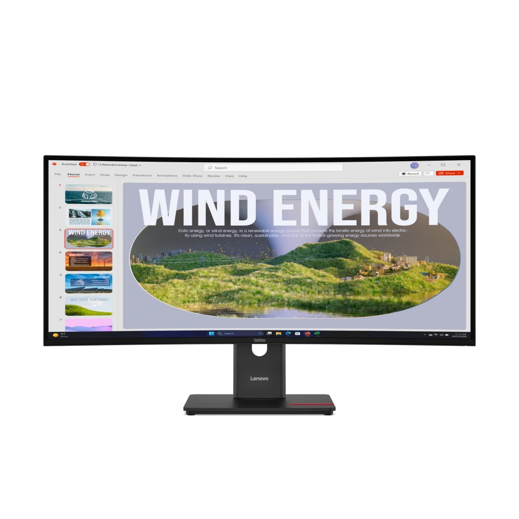 Lenovo ThinkVision | T34WD-40 | 34 " | VA | 21:9 | 120 Hz | 4 ms | 3440 x 1440 pixels | 300 cd/m² | HDMI ports quantity 1 | Eclipse black | Warranty 36 month(s)