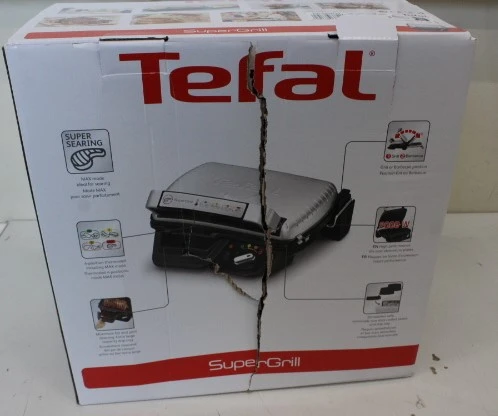 SALE OUT. TEFAL GC450B32 SuperGrill Standard, Stainless Steel/Black | TEFAL | SuperGrill Standard | GC450B32 | Contact | 2000 W | Stainless steel | DAMAGED  PACKAGING,DENT ON  THE  TOP