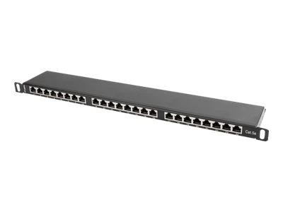 Lanberg | Patch panel 24 port 0.5U 19" CAT.5E FTP with cable organizer shielded | PPS5-0024-B