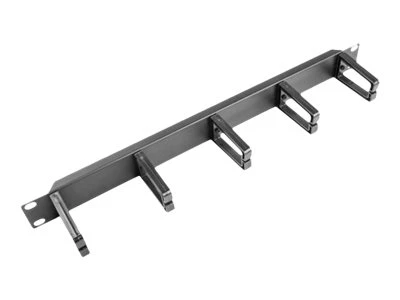 Lanberg 19" cable management panel with 5 plastic holders 1U type B | AK-1202-B | Black