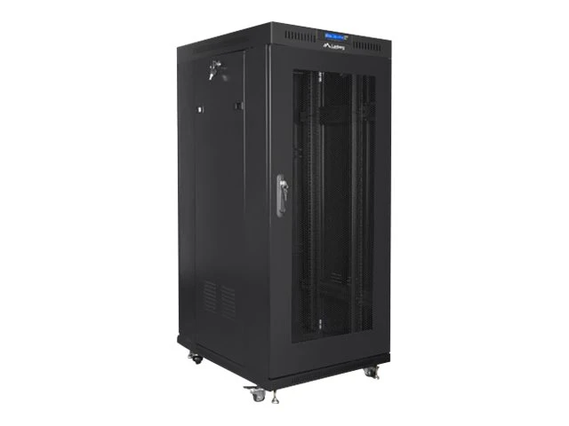 Lanberg | Rack cabinet 19" free-standing 22U/800x800 (flat pack) with glass door, LCD | FF01-8822-23BL | Black