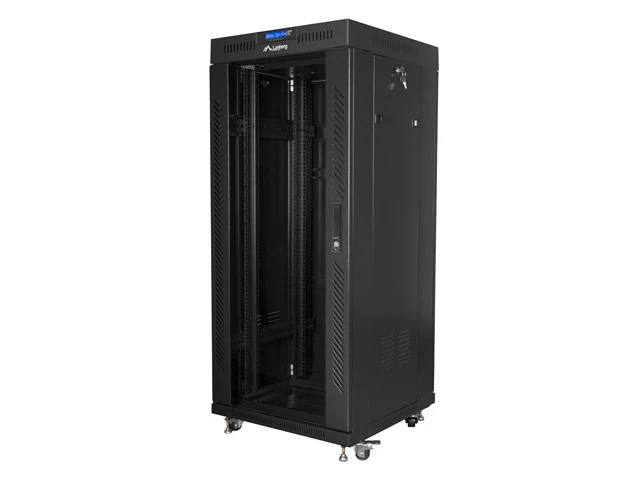 Lanberg | Rack cabinet 19" free-standing 27U/600x600 (flat pack) with glass door lCD V2 | FF01-6627-12BL | Black