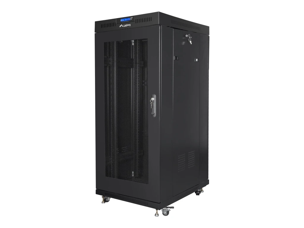 Lanberg | Rack cabinet 19" free-standing 27U/600x800 (flat pack) with mesh door, LCD | FF01-6827-23BL | Black