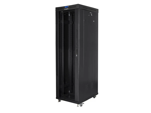 Lanberg | Rack cabinet 19" free-standing 42U/600x1000 (flat pack) with glass door lCD V2 | FF01-6042-12BL | Black