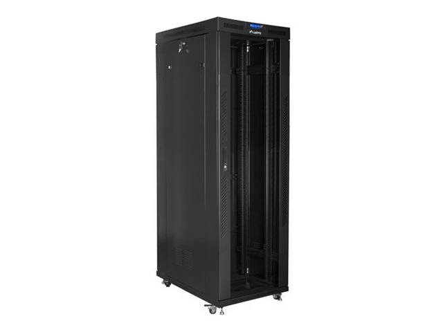 Lanberg | Rack cabinet 19" free-standing 42U/800x1000 (flat pack) with glass door, LCD | FF01-8042-12BL | Black