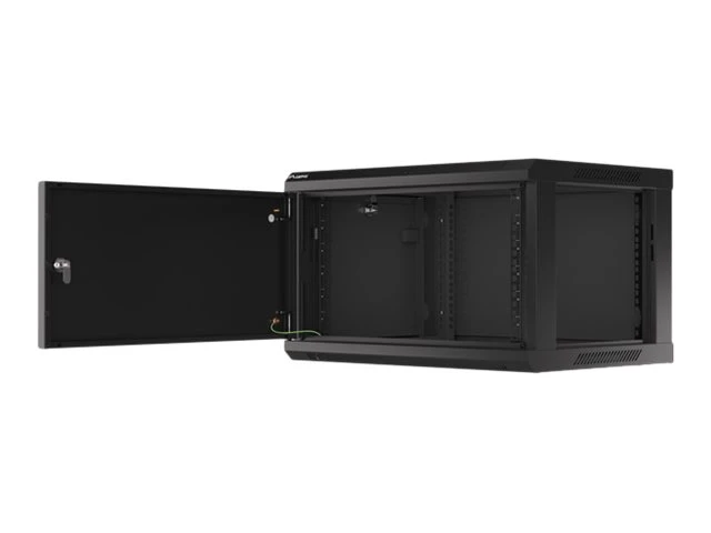 Lanberg | Rack cabinet 19" wall-mount 6U/600x450 for self-assembly with metal door (flat pack) | WF01-6406-00B | Black