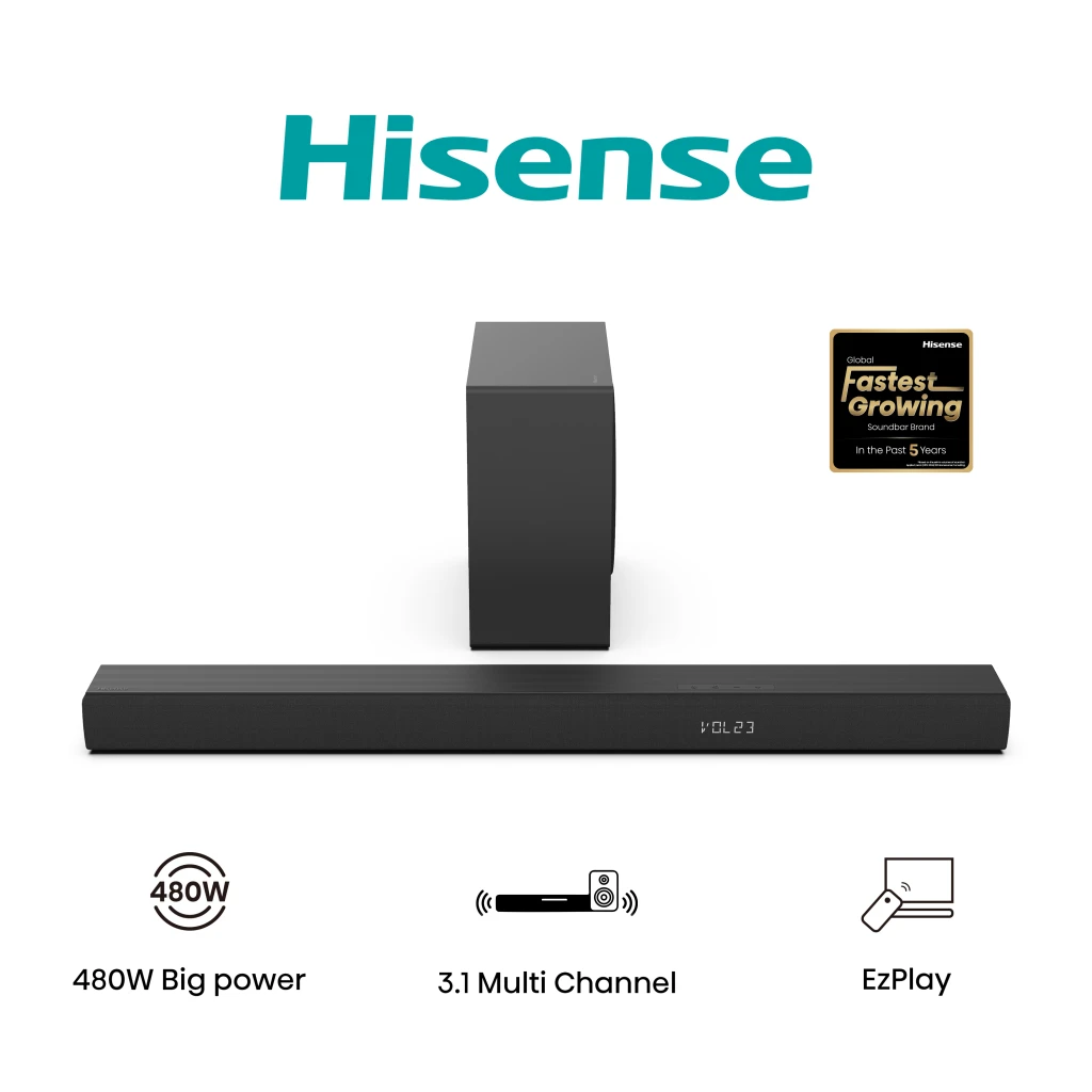 Hisense HS3100 heliribakõlar Must 3.1 kanalid 480 W