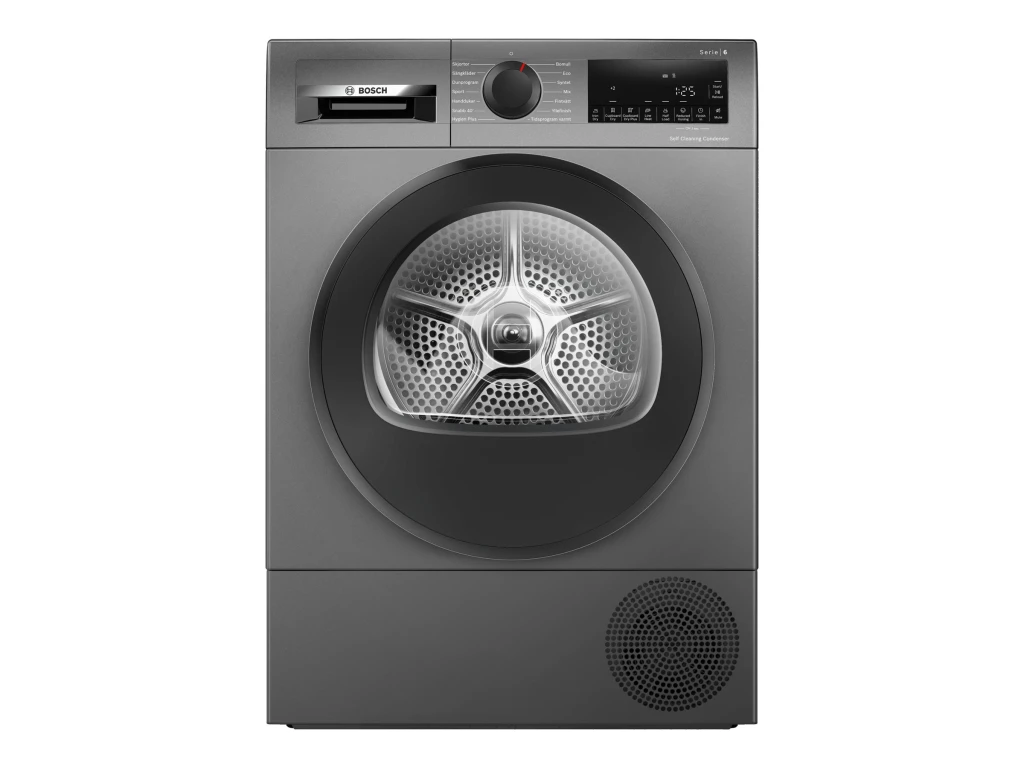 Bosch Dryer Machine with Heat Pump | WQG245DXSN | Energy efficiency class C | Front loading | 9 kg | Condensation | LCD | Depth 61.3 cm | Grey