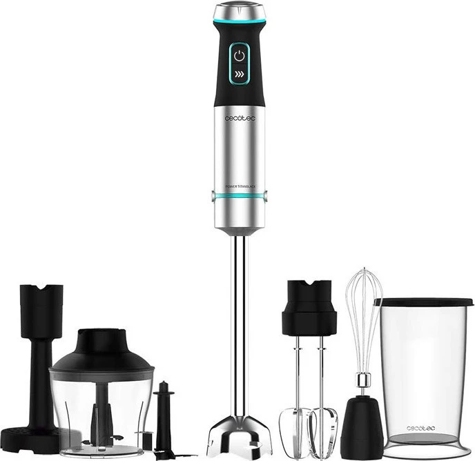 Cecotec Hand Blender | Power TitanBlack 1200 XL PerfectCream&Crush | Hand Blender | 1200 W | Number of speeds Adjustable | Turbo mode | Stainless steel/Black