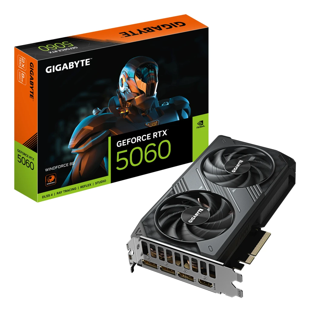Gigabyte GeForce RTX 5060 WINDFORCE 8G | NVIDIA | 8 GB | GeForce RTX 5060 | GDDR7 | HDMI ports quantity 1 | PCI-E 5.0