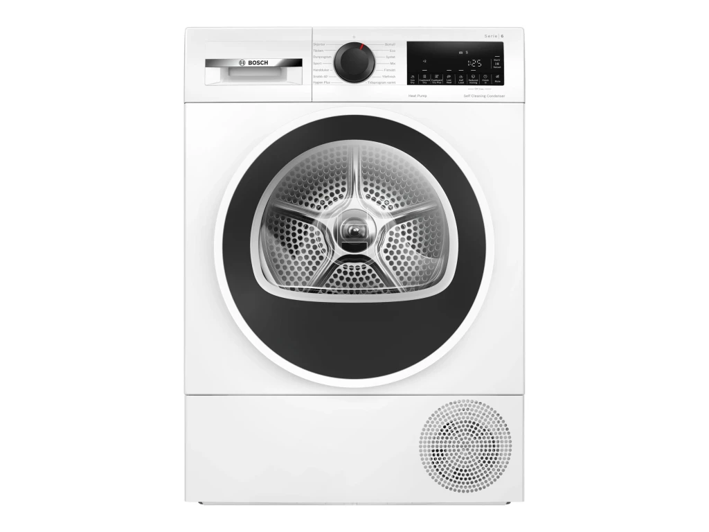 Bosch Dryer Machine with Heat Pump | WQG2450ISN | Energy efficiency class D | Front loading | 9 kg | LCD | Depth 61.3 cm | White