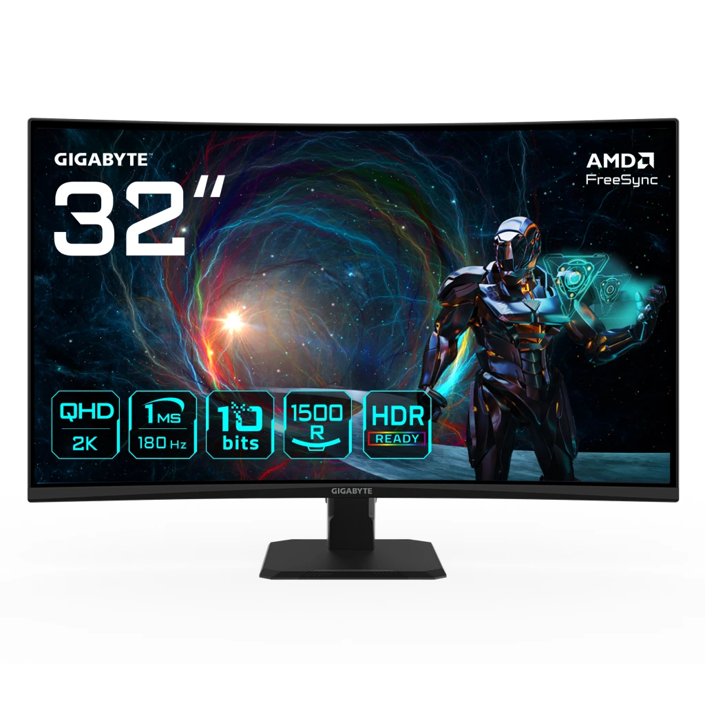 GIGABYTE GS32QCA LED display 80 cm (31.5") 2560 x 1440 pikslit Quad HD Must