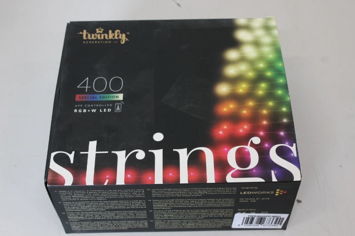 SALE OUT. Twinkly Strings Smart LED Lights 400 RGBW (Multicolor + White), 32m, Black wire|Twinkly REFURBISHED, NO MANUAL, DIRTY, 3 MONTHS WARRANTY
