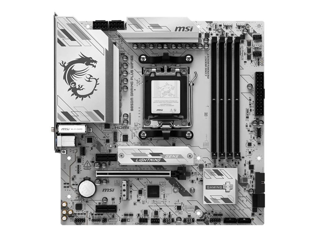 MSI B850M GAMING PLUS WIFI6E | Processor family AMD | Processor socket AM5 | Supported hard disk drive interfaces SATA, M.2 | Number of SATA connectors 4