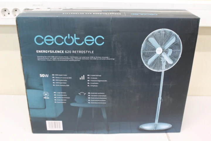 SALE OUT. Cecotec EnergySilence 620 Retrostyle stand fan | Cecotec EnergySilence 620 Retrostyle | Stand Fan | DAMAGED PACKAGING, SCRATCHED FAN STAND BOTTOM | Diameter 40 cm | Number of speeds 3 | Oscillation | 50 W