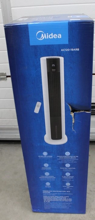 SALE OUT. Midea AC120-19ARB Air Cooler, 7L Water Tank, White | Midea Air Cooler | AC120-19ARB | White | DAMAGED PACKAGING