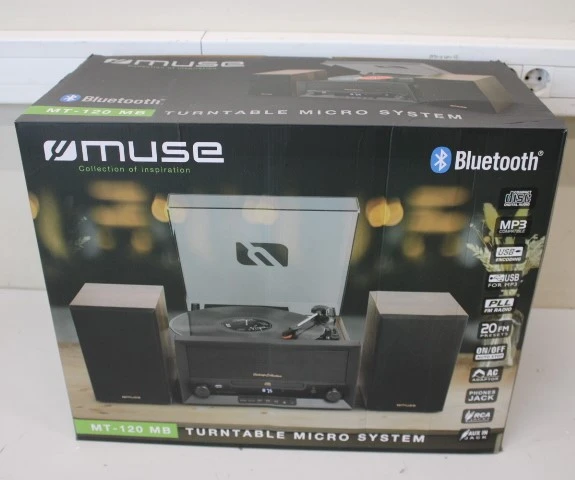 SALE OUT. Muse MT-120MB Turntable Micro System | Muse Turntable Micro System | MT-120MB | Drawer-type CD door | USB port | DAMAGED PACKAGING | AUX in