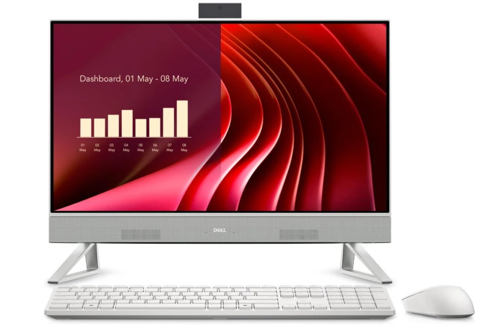 Monoblock PC|DELL|EC24250|Business|All in One|CPU Core i5|i5-1334U|1300 MHz|Screen 23.8"|RAM 16GB|DDR5|5200 MHz|SSD 512GB|Graphics card Intel Iris Xe|Integrated|ENG|Windows 11 Pro|Colour White|Included Accessories Dell Pro Keyboard and Mouse - KM5221W - US International (QWERTY)|EC24250_RPLU-R_007