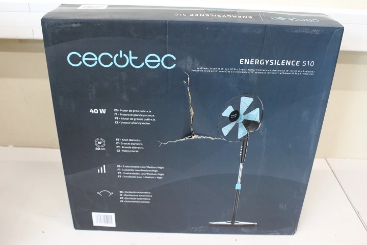 SALE OUT. Cecotec EnergySilence 510 Stand fan | Cecotec EnergySilence 510 | Stand Fan | DAMAGED PACKAGING | Diameter 40 cm | Number of speeds 3 | Oscillation | 40 W