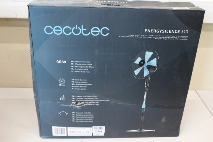 SALE OUT. Cecotec EnergySilence 510 Stand fan | Cecotec EnergySilence 510 | Stand Fan | DAMAGED PACKAGING, SCRATCHED | Diameter 40 cm | Number of speeds 3 | Oscillation | 40 W