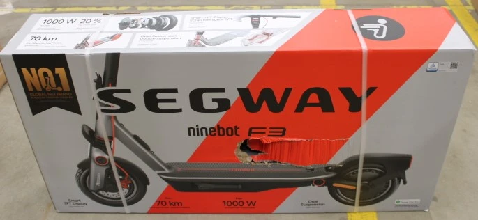 SALE OUT. Ninebot by Segway eKickScooter F3 E | Segway F3 E | eKickScooter | 1000 W | Up to 25 km/h | 10 " | 24 month(s) | Black | DAMAGED PACKAGING, USED, DIRTY, SCRATCHED