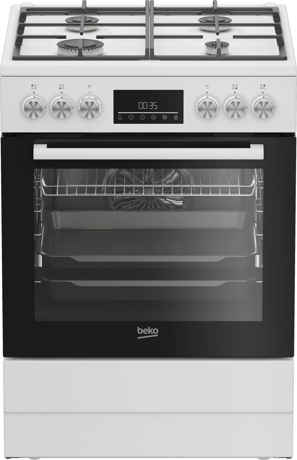 Beko FBM62330GWDTN Eraldiseisev pliit A Elektriline Gaas Must, Valge