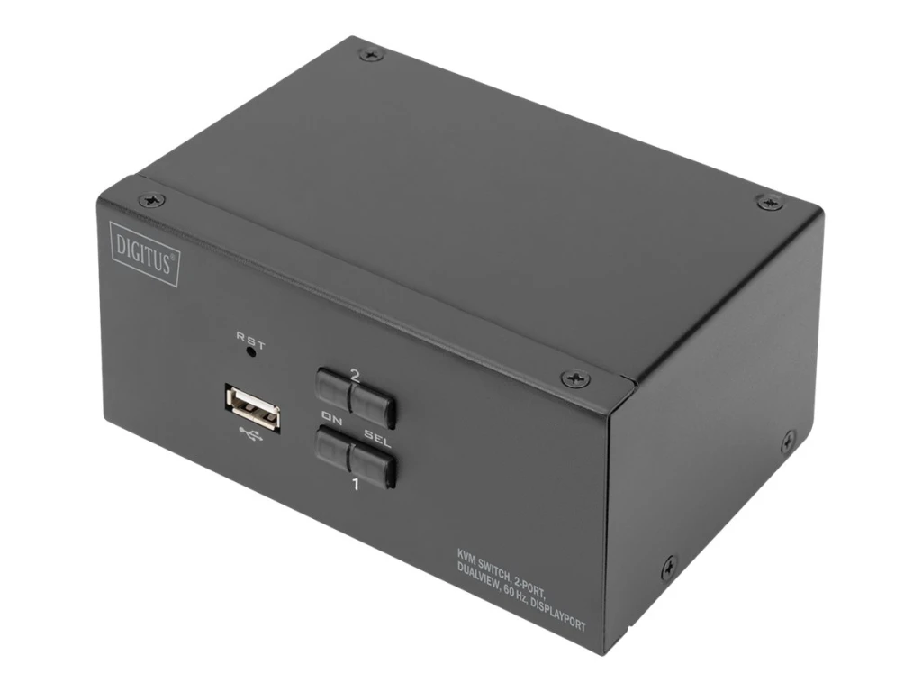 Digitus KVM Switch, 2-Port, Dual Display, 4K, DisplayPort | DS-12862