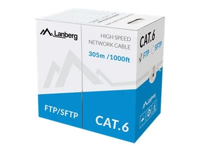 Lanberg LAN Cable Cat.6 FTP, Solid CU Grey CPR + Fluke Passed | LCF6-11CU-0305-S | 305 m