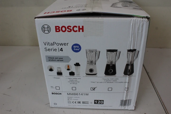 SALE OUT. Bosch MMB6141W VitaPower Series 4 Blender, 1200 W, White | Bosch | Blender | MMB6141W VitaPower Series 4 | Tabletop | 1200 W | Jar material Tritan | Jar capacity 1.5 L | White | DAMAGED PACKAGING