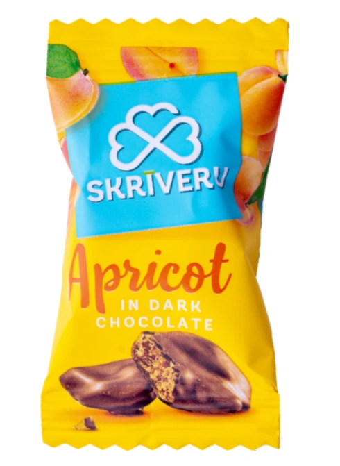 "SKRĪVERU" aprikoosid tumedas šokolaadis, 1 kg