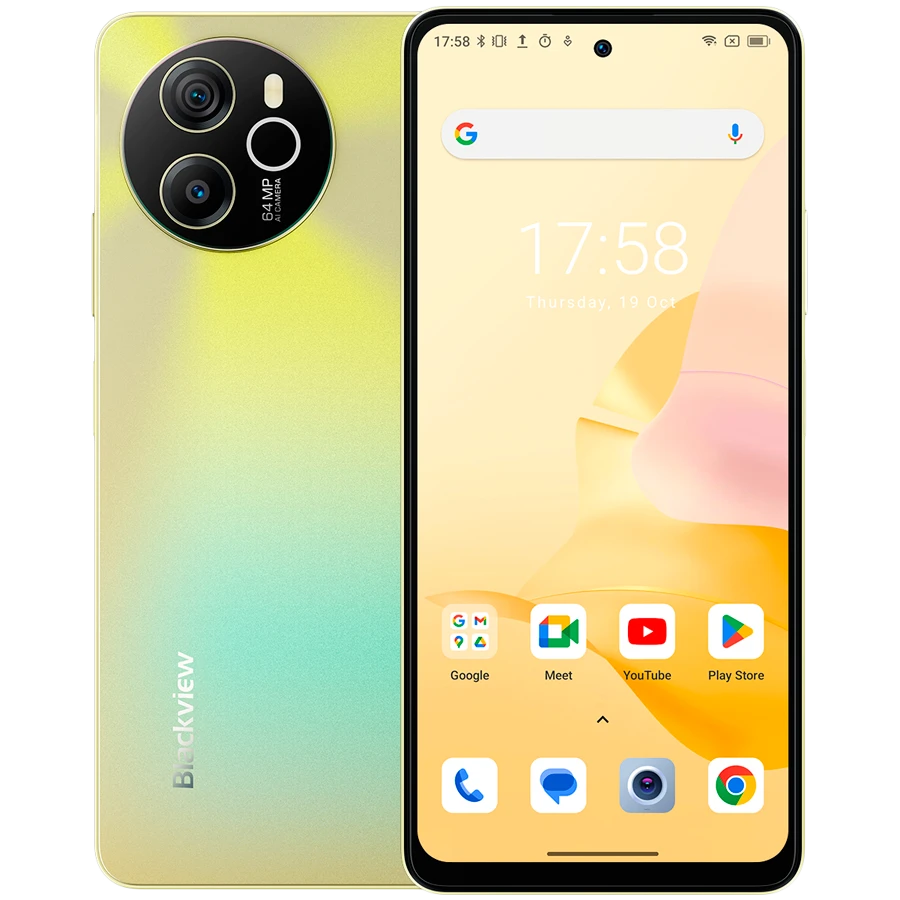 Blackview SHARK 8 8/256GB, 6.78inch FHD+ 1080x2460 IPS LCD 120Hz, MTK6789 Octa-core 2.2GHz, 13MP Front/64MP Rear, Battery 5000mAh, Type-C, Android 13, Fingerprint, Dual SIM, NO charging, Scorching Gold