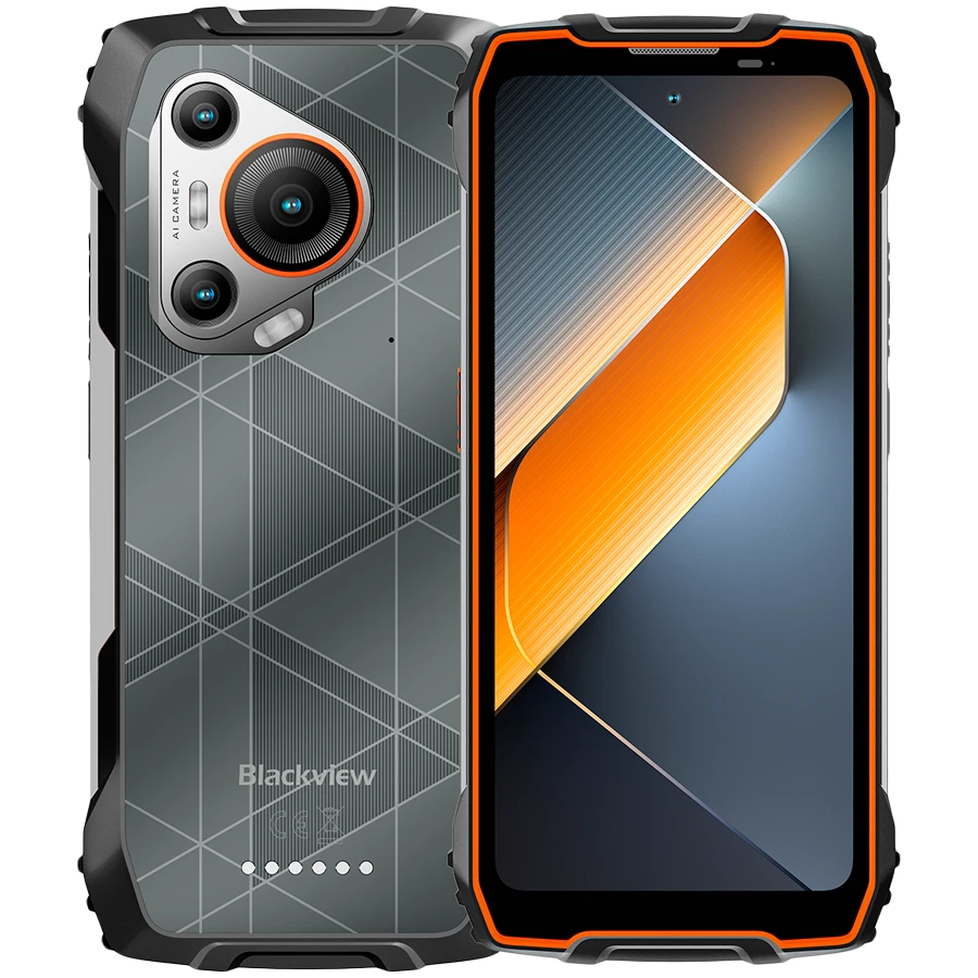 Blackview Rugged BL7000 Dual 5G 6.78" FHD+IPS 1080x2460 8Gb+256Gb MT6835V Octa-core 2.4GHz Camera Front 32MP Rear 50+20MP Night Vision NFC Glove Mode AI 7500mAh NO Carger Android 15 Orange