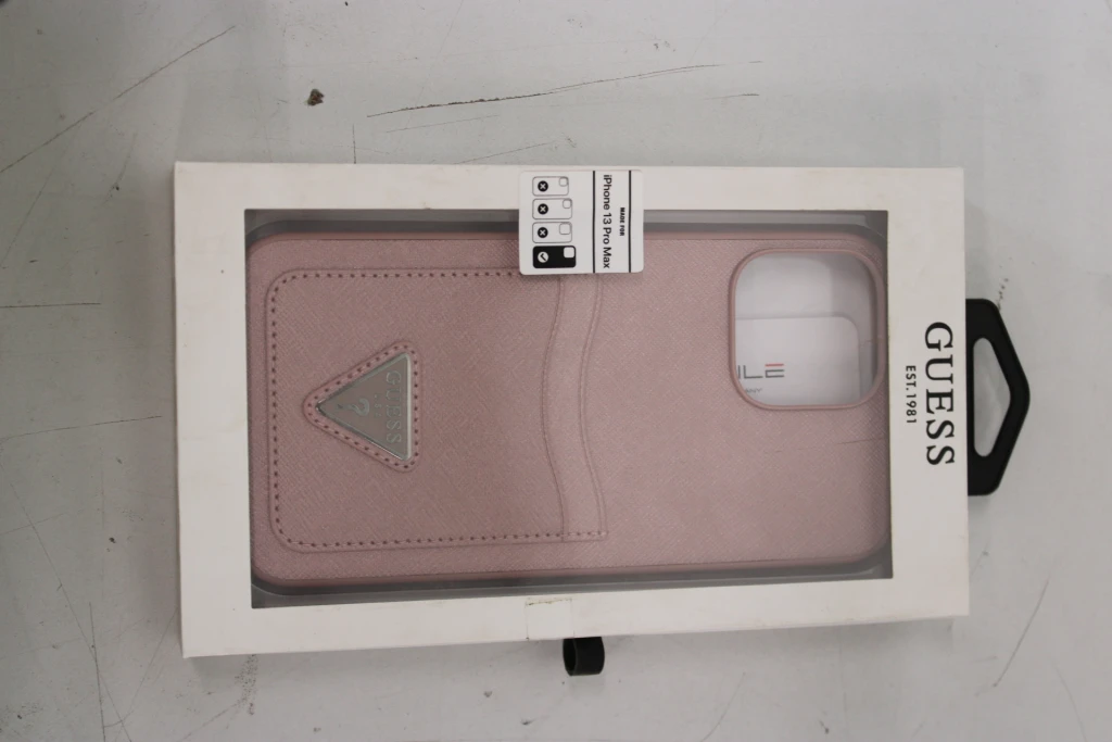 SALE OUT. Guess GUHCP13XPSATPP iPhone 13 Pro Max 6,7" różowy/pink hardcase SaffianoTriangle Logo Cardslot DIRTY PACKAGING | GUESS DIRTY PACKAGING