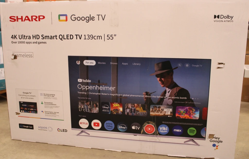 Sharp 55GP6260E | 55" (139cm) | Smart TV | Google TV | 4K UHD QLED | DAMAGED PACKAGING, UNPACKED, UNPACKED ACCESSORIES