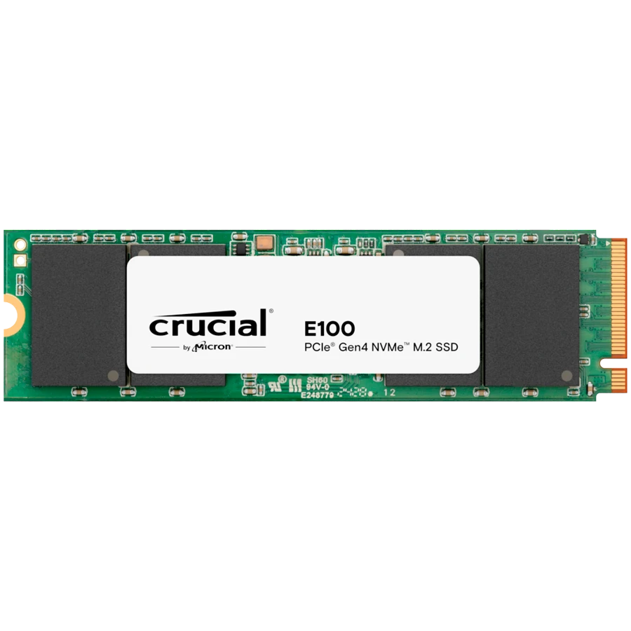 Crucial E100 2TB SSD PCIe 4.0 Gen4 M.2 2280 NVMe, Read/Write: 5000/3000 MB/s