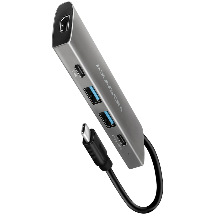 AXAGON HMC-5G21 2x USB-A + 2x USB-C + HDMI 4K/30Hz, USB-C 3.2 Gen 2 10Gbps hub, PD 60W, 13cm USB-C cable